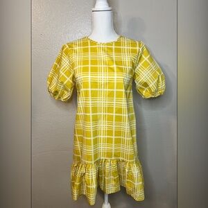 Topshop Yellow Plaid Ruffle Size 8P